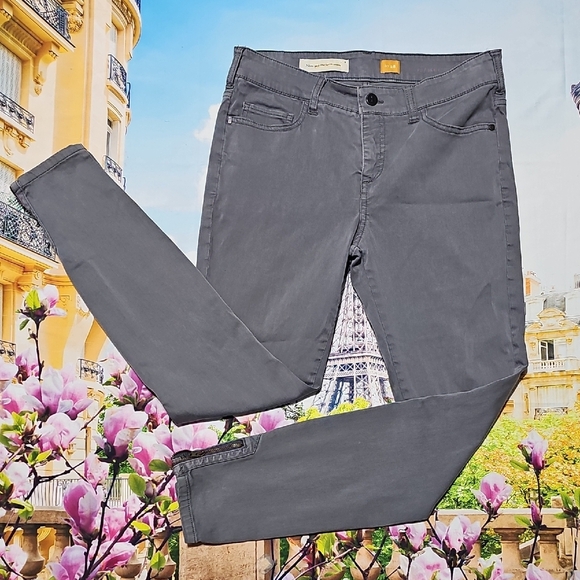 Pilcro & The Letterpress Anthropologie Gray Zippered Ankle SkinnyJeans Size 28 - Picture 2 of 5